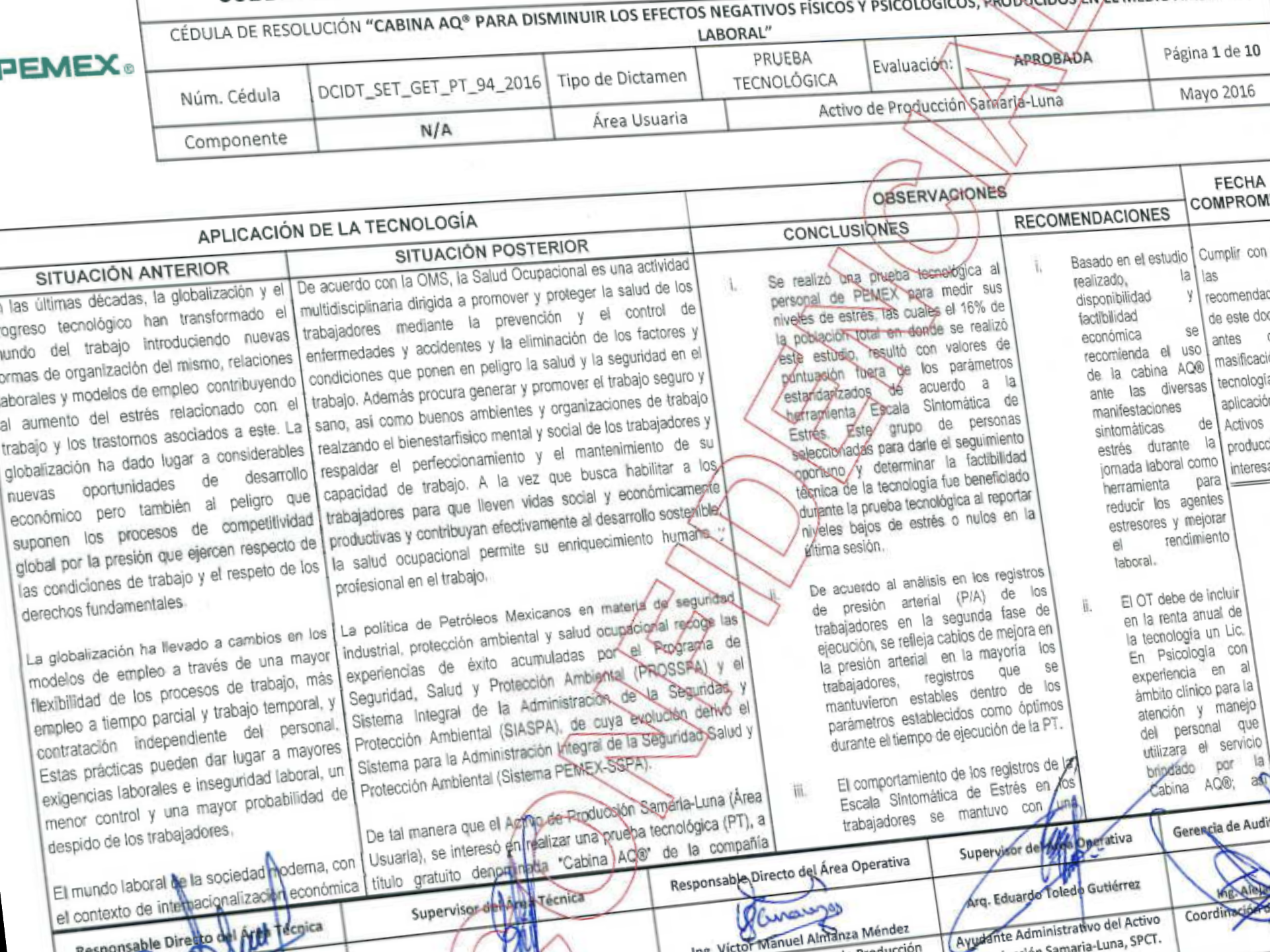 Cédula de Cabina 2P APSL